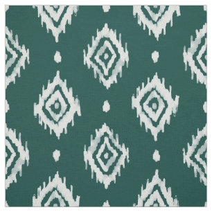 BARBARIAN Boho Ikat Diamond Evergreen Stof