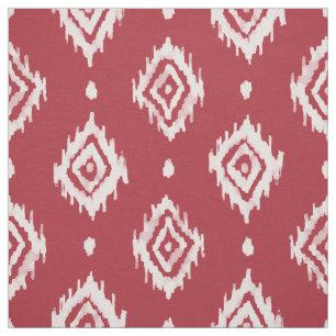 BARBARIAN Boho Ikat Diamond Red Stof
