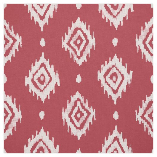 BARBARIAN Boho Ikat Diamond Red Stof (Swatch)