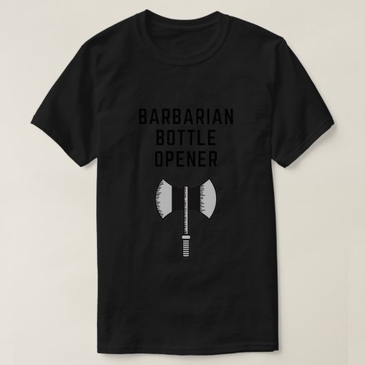 Barbarian Bottle Open Black Text T-shirt (Design voorkant)