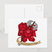 Barbarian Dice Design Aankondigingskaart (Voorkant / Achterkant)