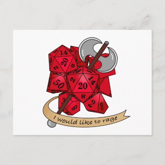 Barbarian Dice Design Aankondigingskaart (Voorkant)