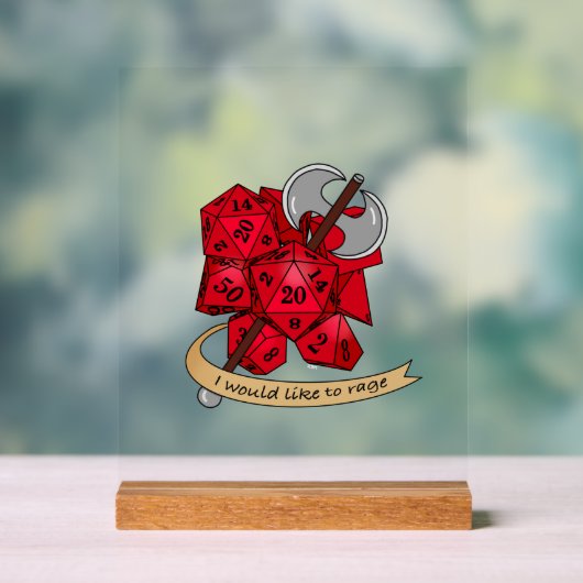 Barbarian Dice Design Acryl Bord (Neutraal)