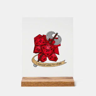 Barbarian Dice Design Acryl Bord