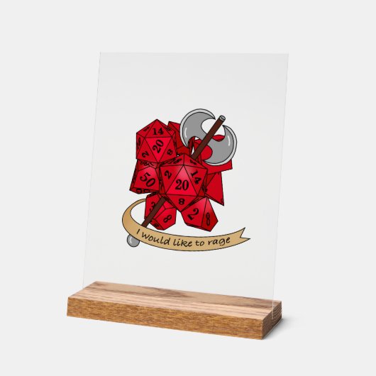 Barbarian Dice Design Acryl Bord (Hoek)