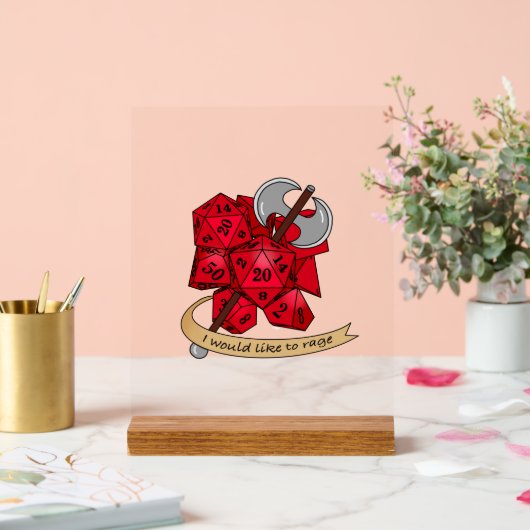 Barbarian Dice Design Acryl Bord (Huwelijk)