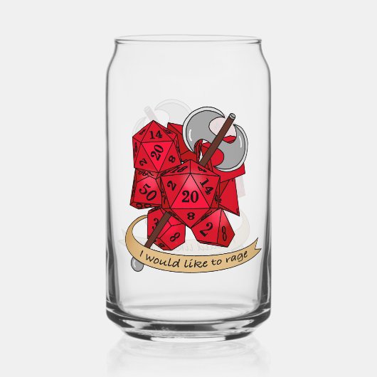 Barbarian Dice Design Blikvorm Glas (Achterkant)