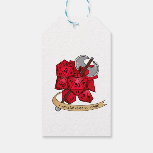 Barbarian Dice Design Cadeaulabel (Achterkant)