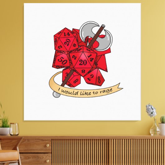 Barbarian Dice Design Canvas Afdruk (Insitu (Woonkamer))