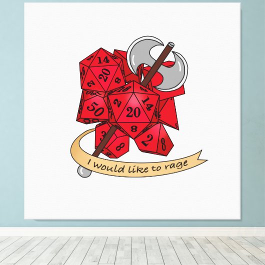 Barbarian Dice Design Canvas Afdruk (Insitu (Houten vloer))