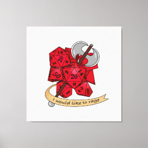 Barbarian Dice Design Canvas Afdruk