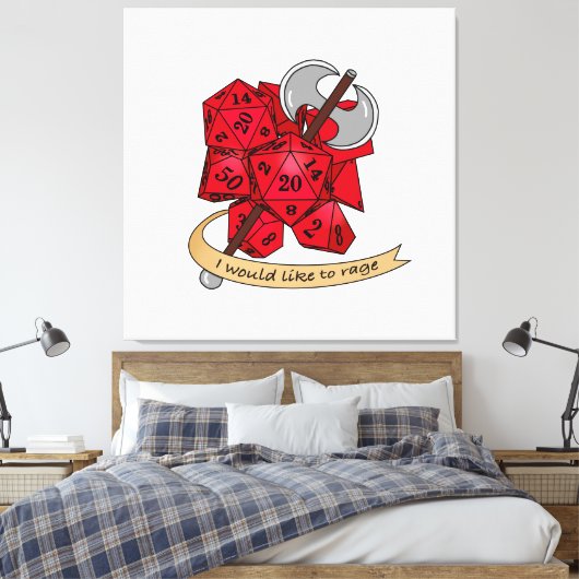 Barbarian Dice Design Canvas Afdruk (Insitu (Slaapkamer))