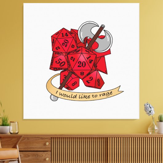 Barbarian Dice Design Canvas Afdruk (Insitu (Woonkamer))