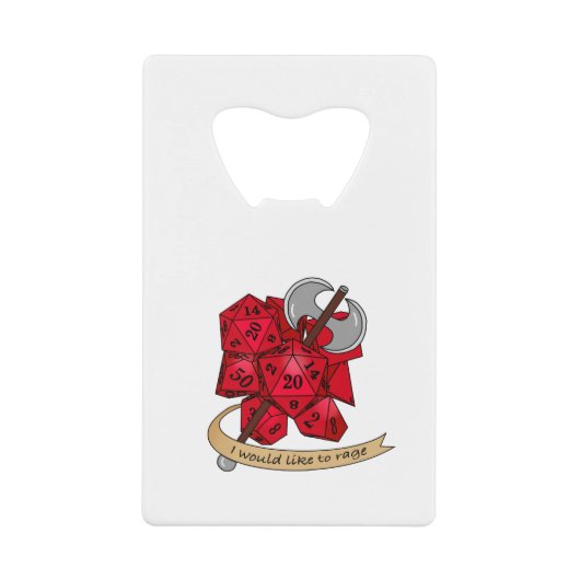 Barbarian Dice Design Creditkaart Flessenopener (Voorkant)