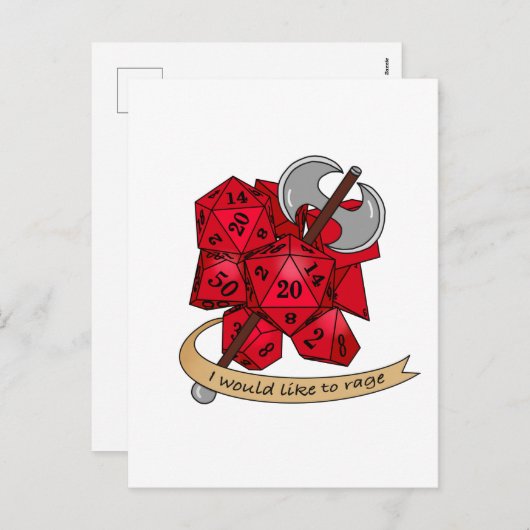 Barbarian Dice Design Feestdagenkaart (Voorkant / Achterkant)