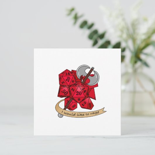 Barbarian Dice Design Feestdagenkaart (Staand voorkant)