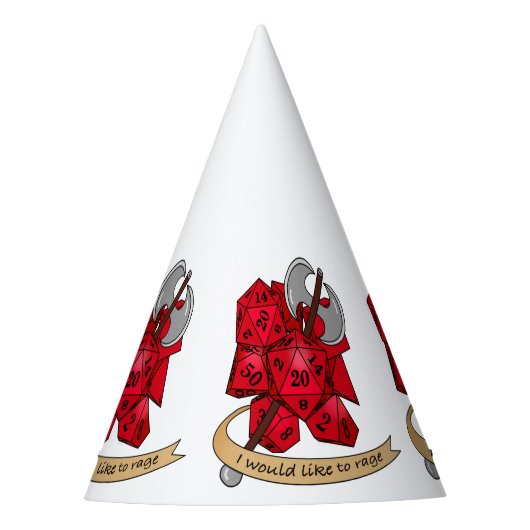 Barbarian Dice Design Feesthoedjes (Voorkant)