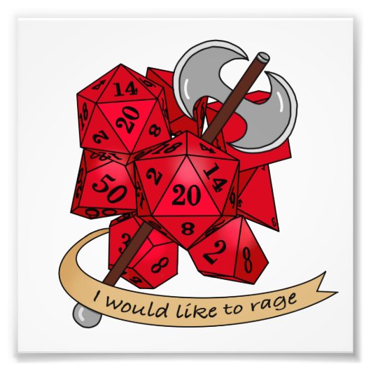 Barbarian Dice Design Foto Afdruk (Voorkant)