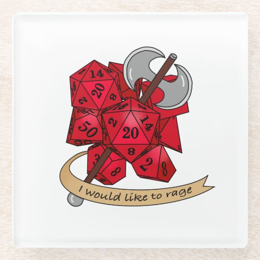 Barbarian Dice Design Glazen Onderzetter (Voorkant)