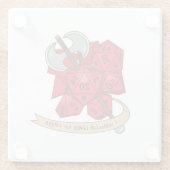 Barbarian Dice Design Glazen Onderzetter (Achterkant)