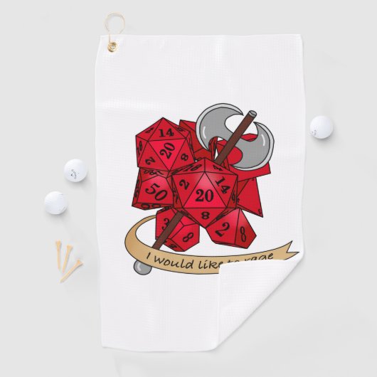 Barbarian Dice Design Golfhanddoek (Insitu)