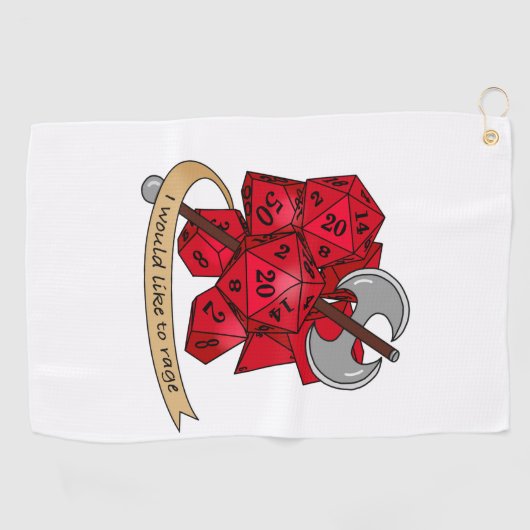 Barbarian Dice Design Golfhanddoek (Horizontaal)