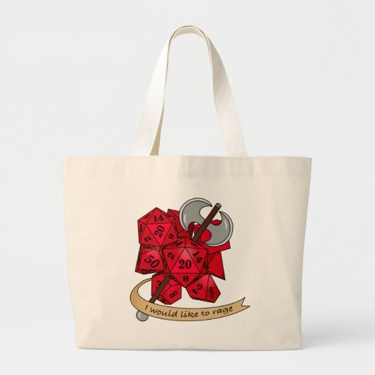 Barbarian Dice Design Grote Tote Bag (Voorkant)