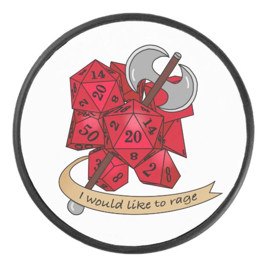 Barbarian Dice Design Hockey Puck (Voorkant)