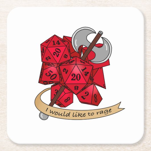 Barbarian Dice Design Kartonnen Onderzetters (Voorkant)