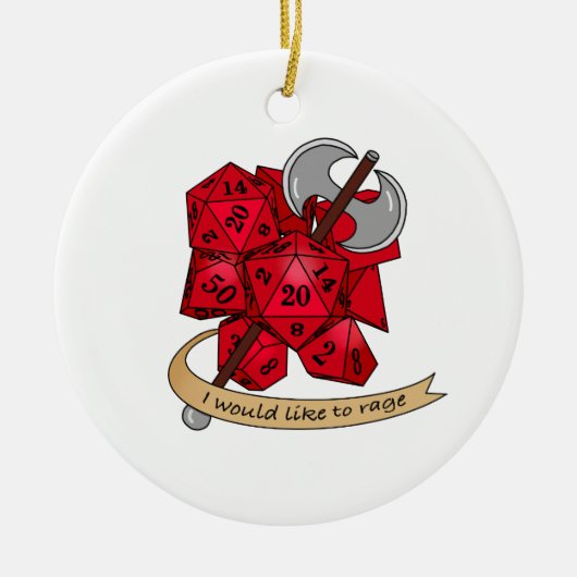 Barbarian Dice Design Keramisch Ornament (Voorkant)