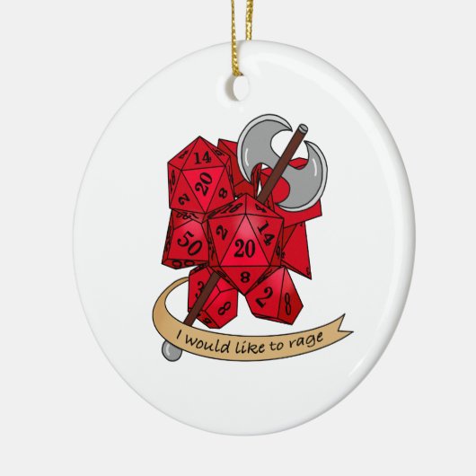 Barbarian Dice Design Keramisch Ornament (Links)