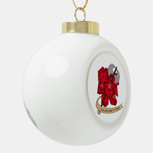 Barbarian Dice Design Keramische Bal Ornament (Links)