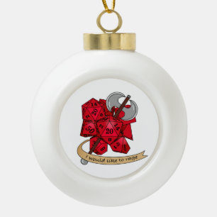 Barbarian Dice Design Keramische Bal Ornament