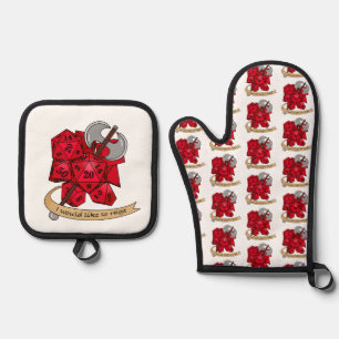 Barbarian Dice Design Ovenwant & Pannenlap Set