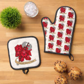 Barbarian Dice Design Ovenwant & Pannenlap Set (Top down)