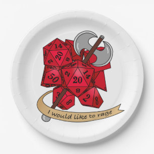 Barbarian Dice Design Papieren Bordje