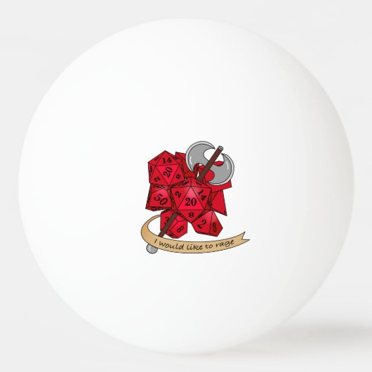 Barbarian Dice Design Pingpongbal (Voorkant)