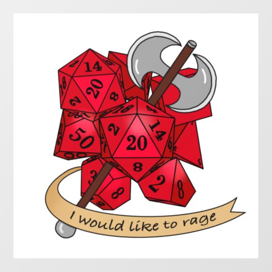 Barbarian Dice Design Raamsticker (Vel)