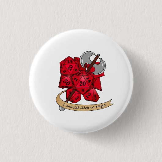 Barbarian Dice Design Ronde Button 3,2 Cm (Voorkant)