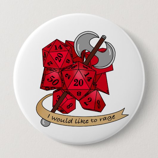 Barbarian Dice Design Ronde Button 4,0 Cm (Voorkant)
