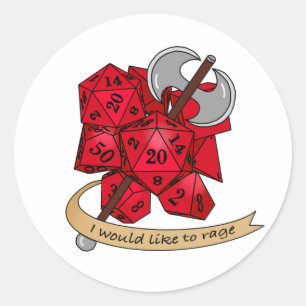 Barbarian Dice Design Ronde Sticker
