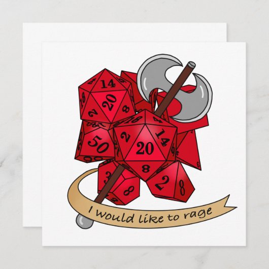 Barbarian Dice Design Save The Date (Voorkant / Achterkant)