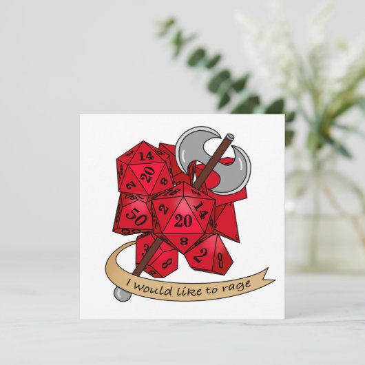 Barbarian Dice Design Save The Date (Staand voorkant)