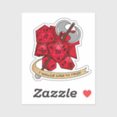 Barbarian Dice Design Sticker (Vel)