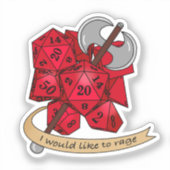 Barbarian Dice Design Sticker (Voorkant)