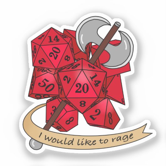 Barbarian Dice Design Sticker (Voorkant)