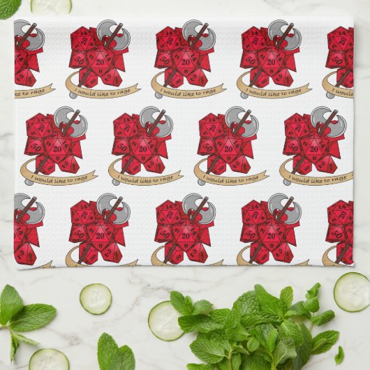 Barbarian Dice Design Theedoek (Gevouwen)