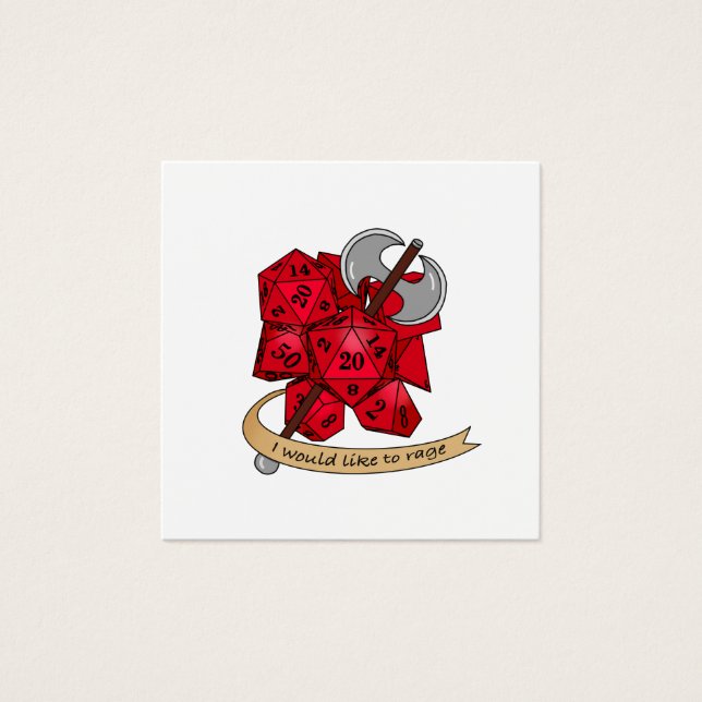 Barbarian Dice Design Vierkante Visitekaartjes (Voorkant)