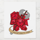 Barbarian Dice Design Wijn Etiket (Enkel label)