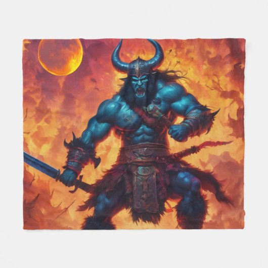 Barbarian King Fleece Deken (Voorkant (Horizontaal))